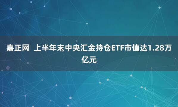 嘉正网  上半年末中央汇金持仓ETF市值达1.28万亿元